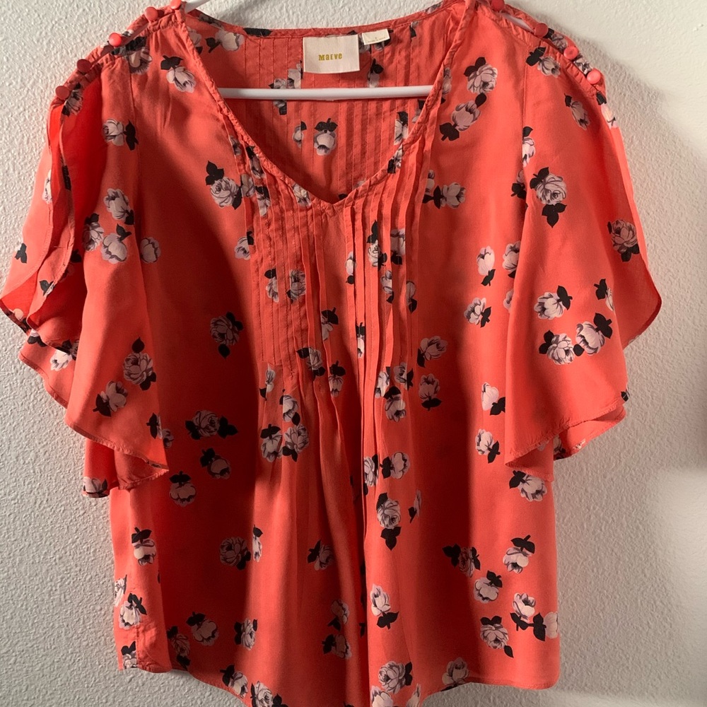 Anthropologie Maeve Flutter Maya Floral Blouse-S2